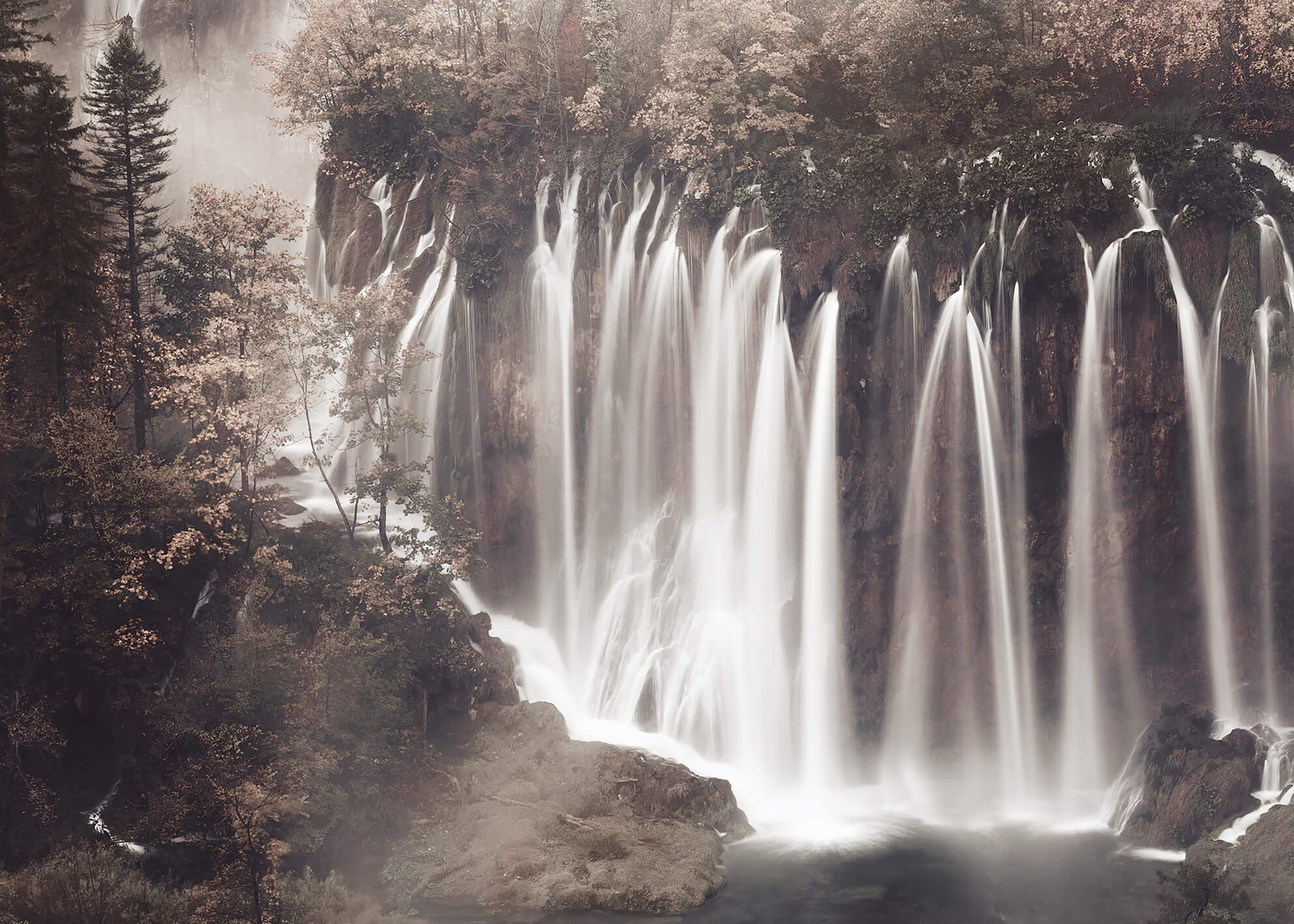 Ljuddämpande tavla - Forest Waterfall