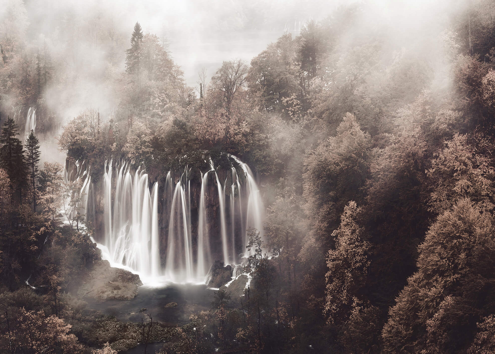 Ljuddämpande tavla - Forest Waterfall