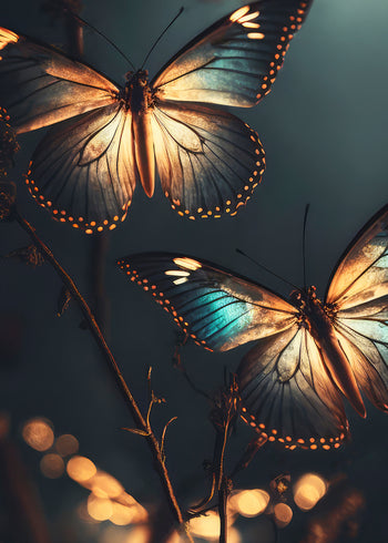 Ljuddämpande tavla - Butterflies at Night