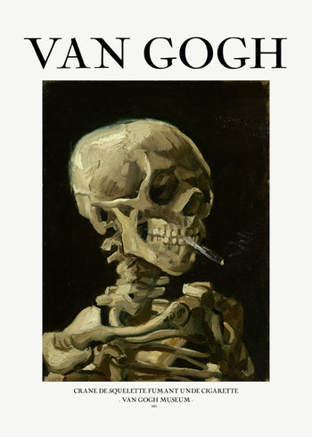 Ljuddämpande tavla - Skull of a Skeleton with Burning Cigarette