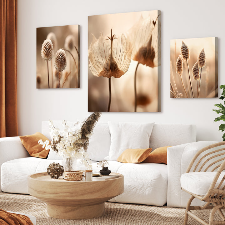 Ljuddämpande tavla - Beige Botanics