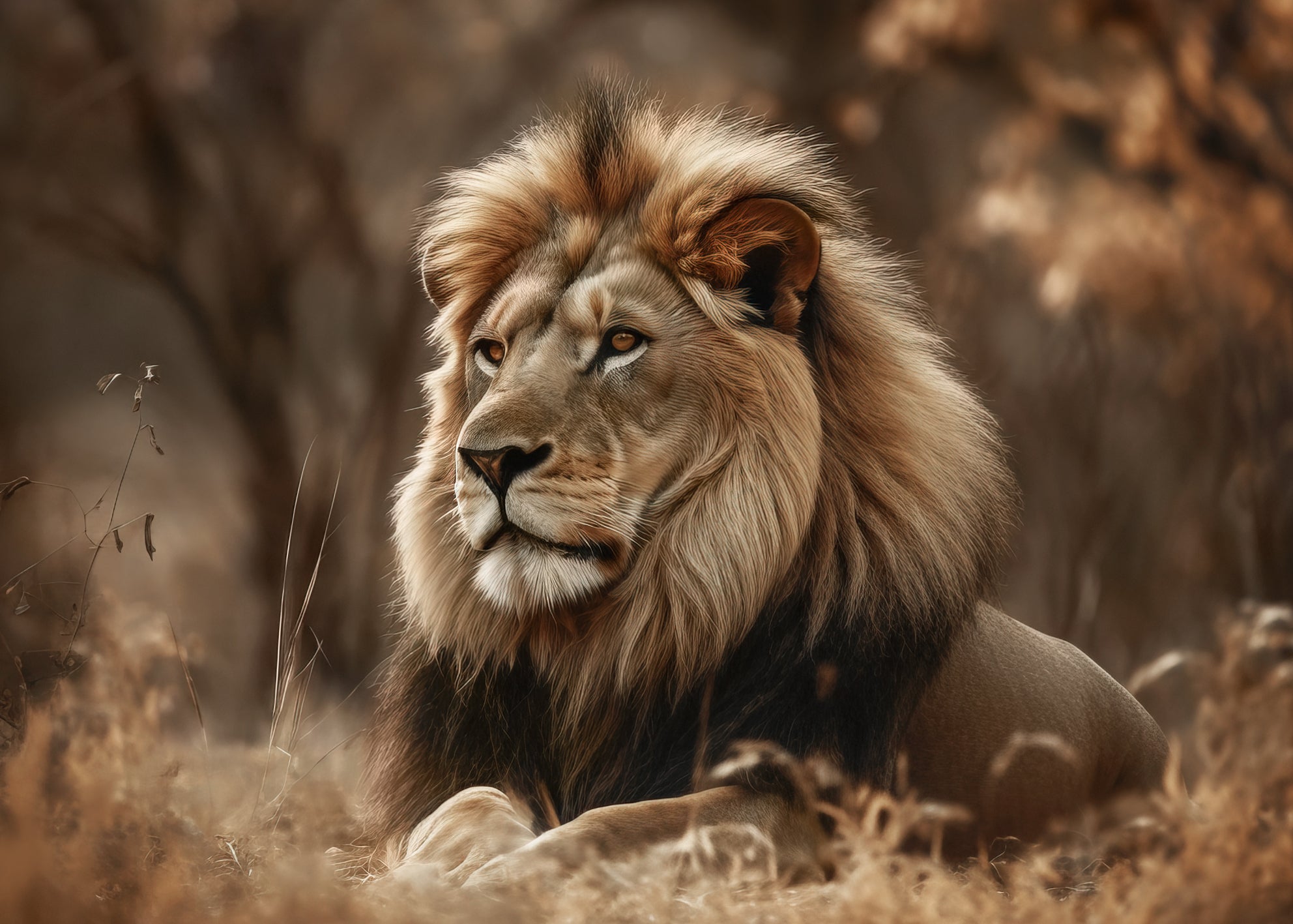 Ljuddämpande tavla - Regal Lion