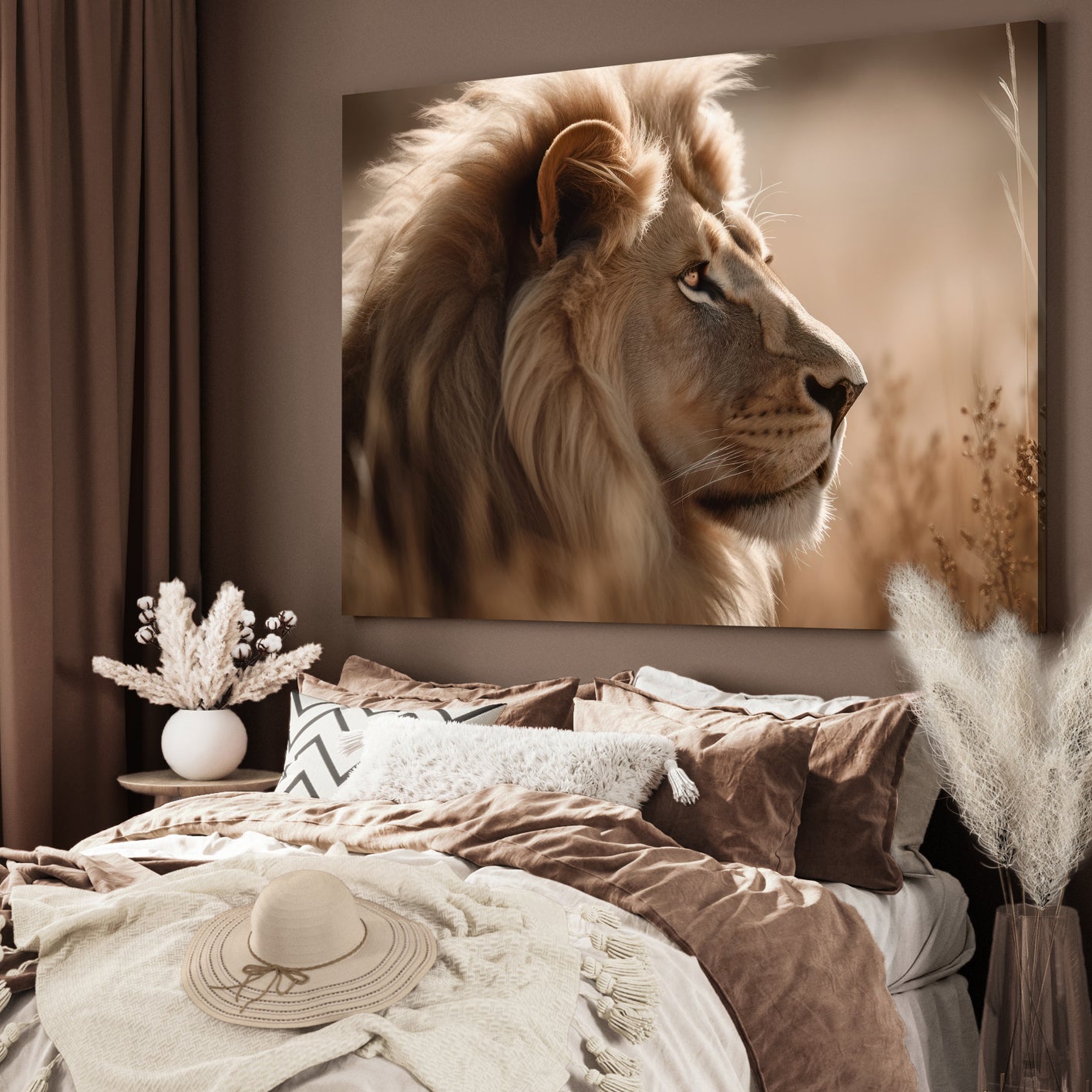 Ljuddämpande tavla - Lion Profile