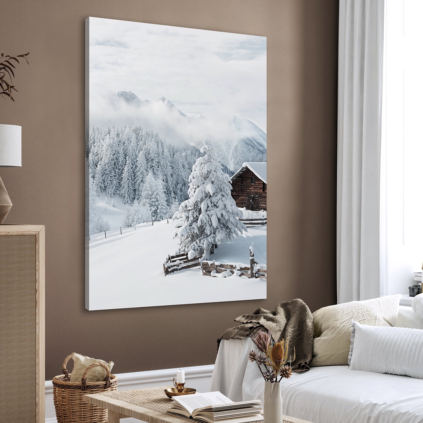 Ljuddämpande tavla - Snow and Mountains