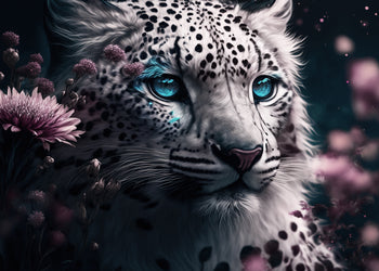 Ljuddämpande tavla - White Leopard
