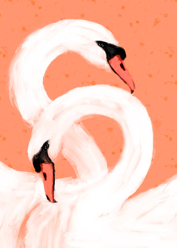 Ljuddämpande tavla - Swan Embrace