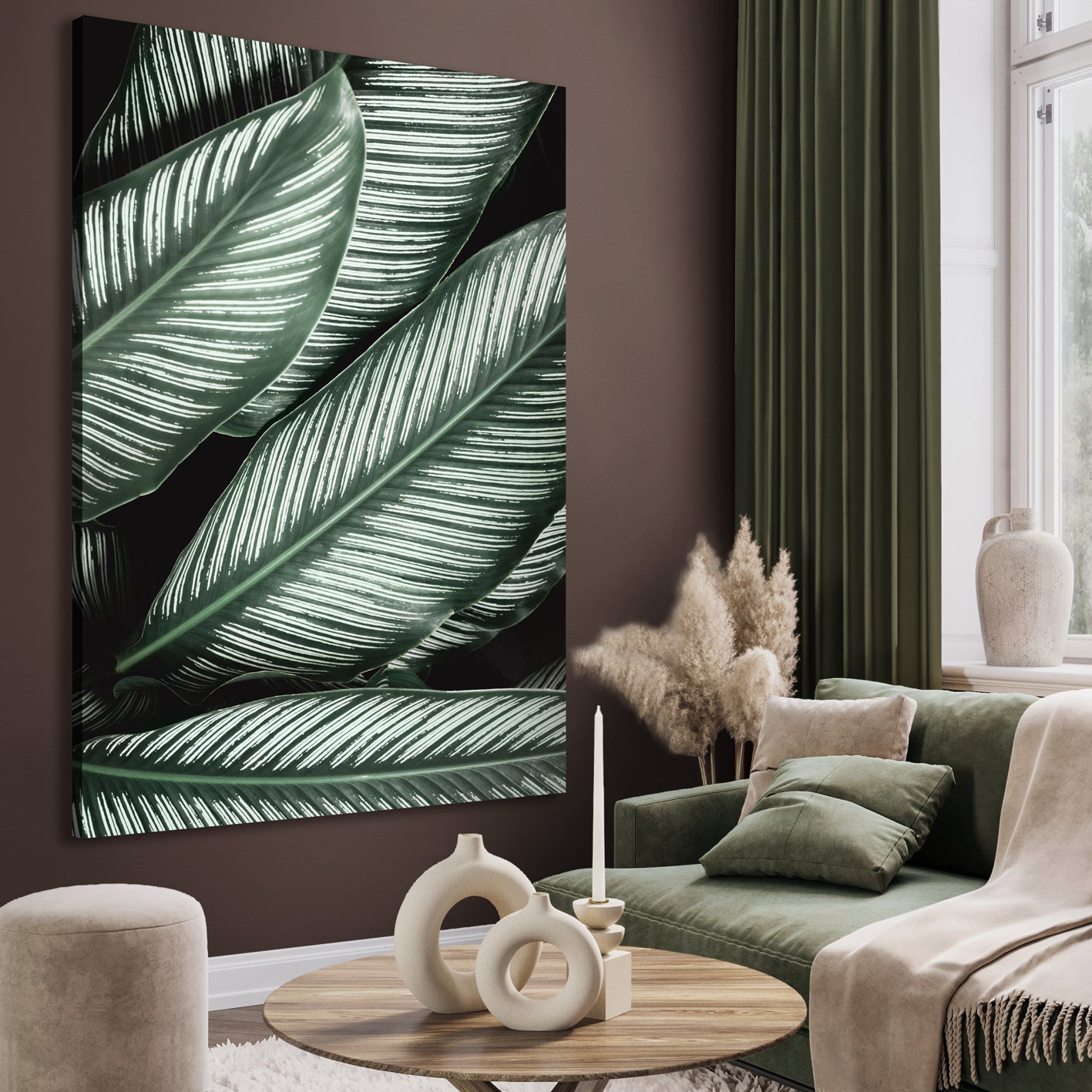 Ljuddämpande tavla - Green Leaf