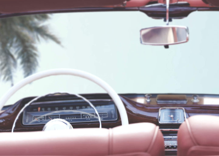 Canvastavla - Vintage car beach