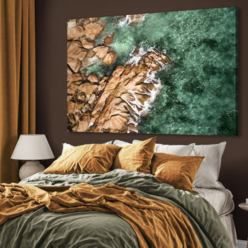 Canvastavla - Waves and Rocks (50X70)
