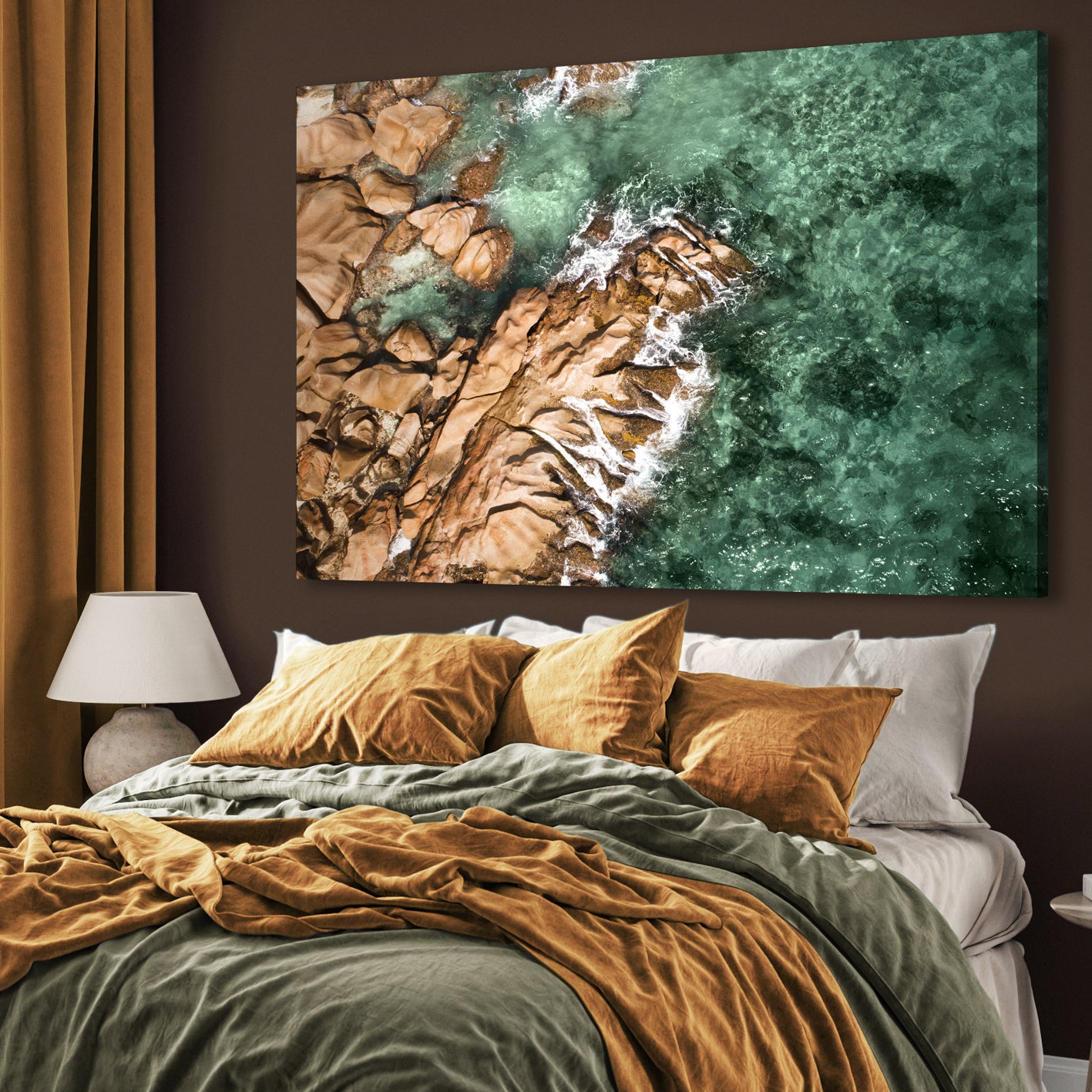 Canvastavla - Waves and Rocks (50X70)