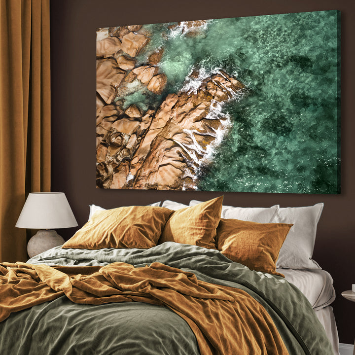 Canvastavla - Waves and Rocks (50X70)