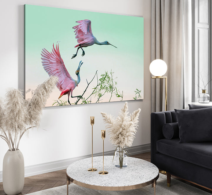 Canvastavla - Roseate Spoonbills Den (100x150)