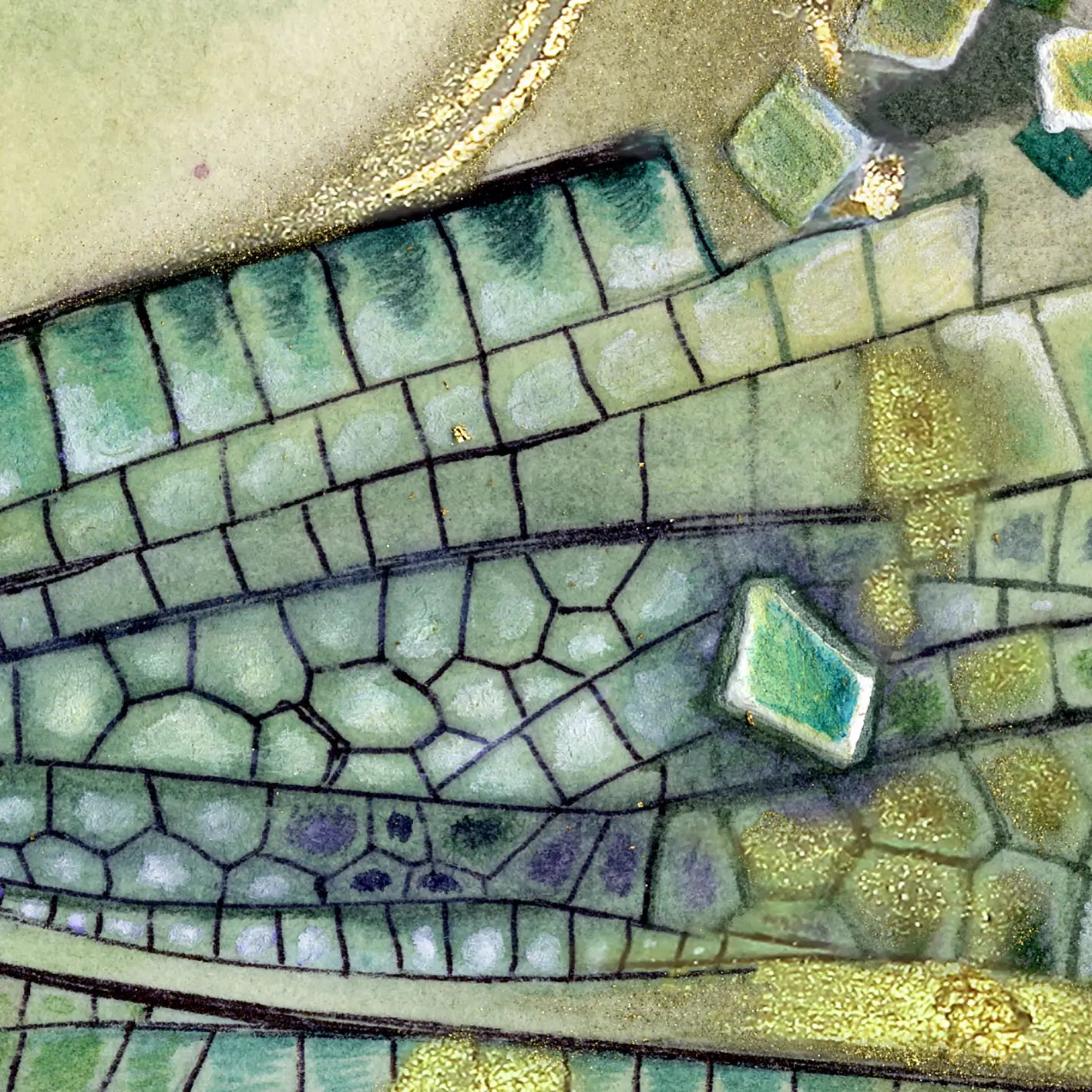 Ljuddämpande tavla - Mosaic Wings