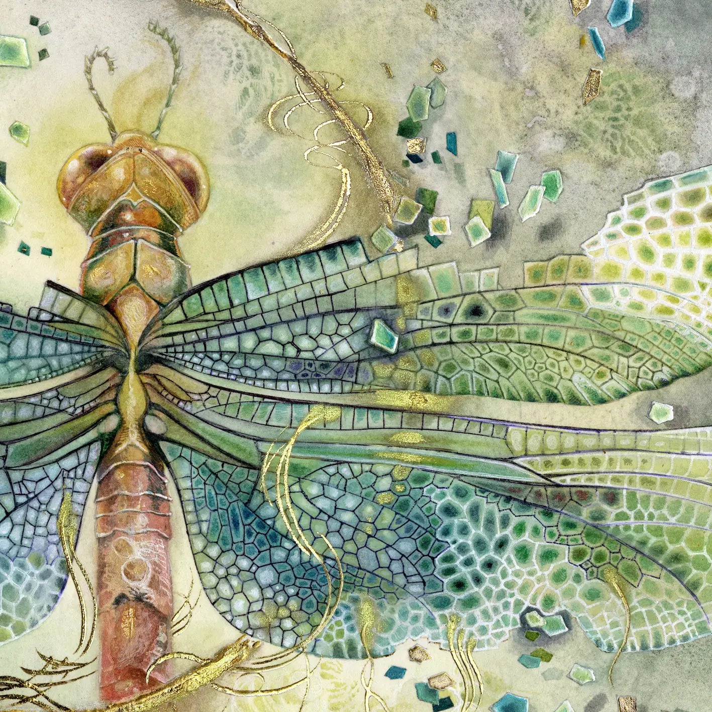 Ljuddämpande tavla - Mosaic Wings