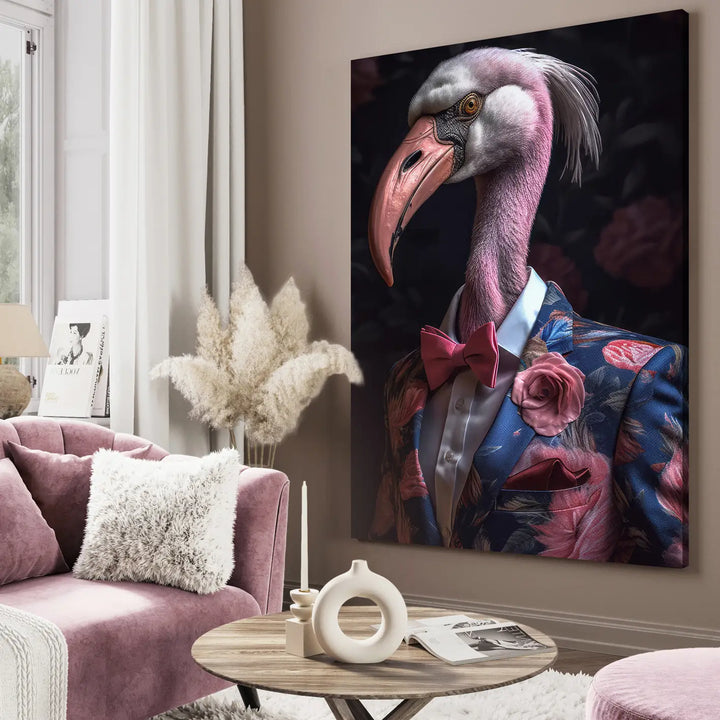 Ljuddämpande tavla - Flamingo Chic