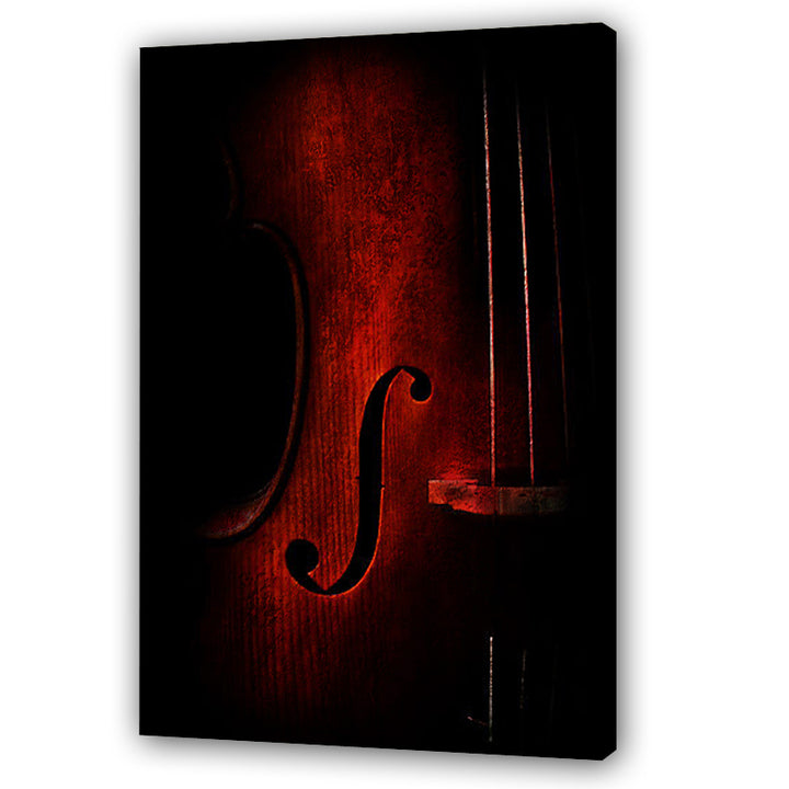 Abstrakt Oljemålning - Cello in the night