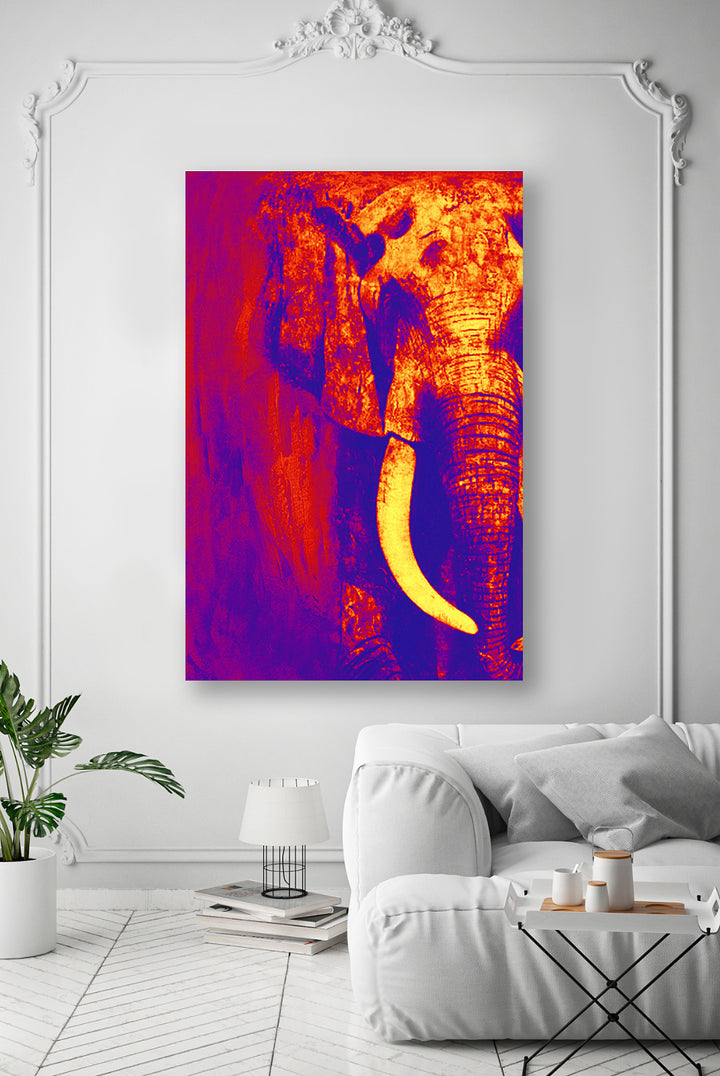 Abstrakt Oljemålning - Elefant