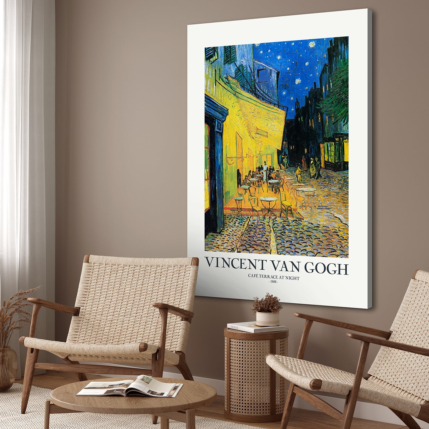 Canvastavla - Café Terrace At Night (80X120)