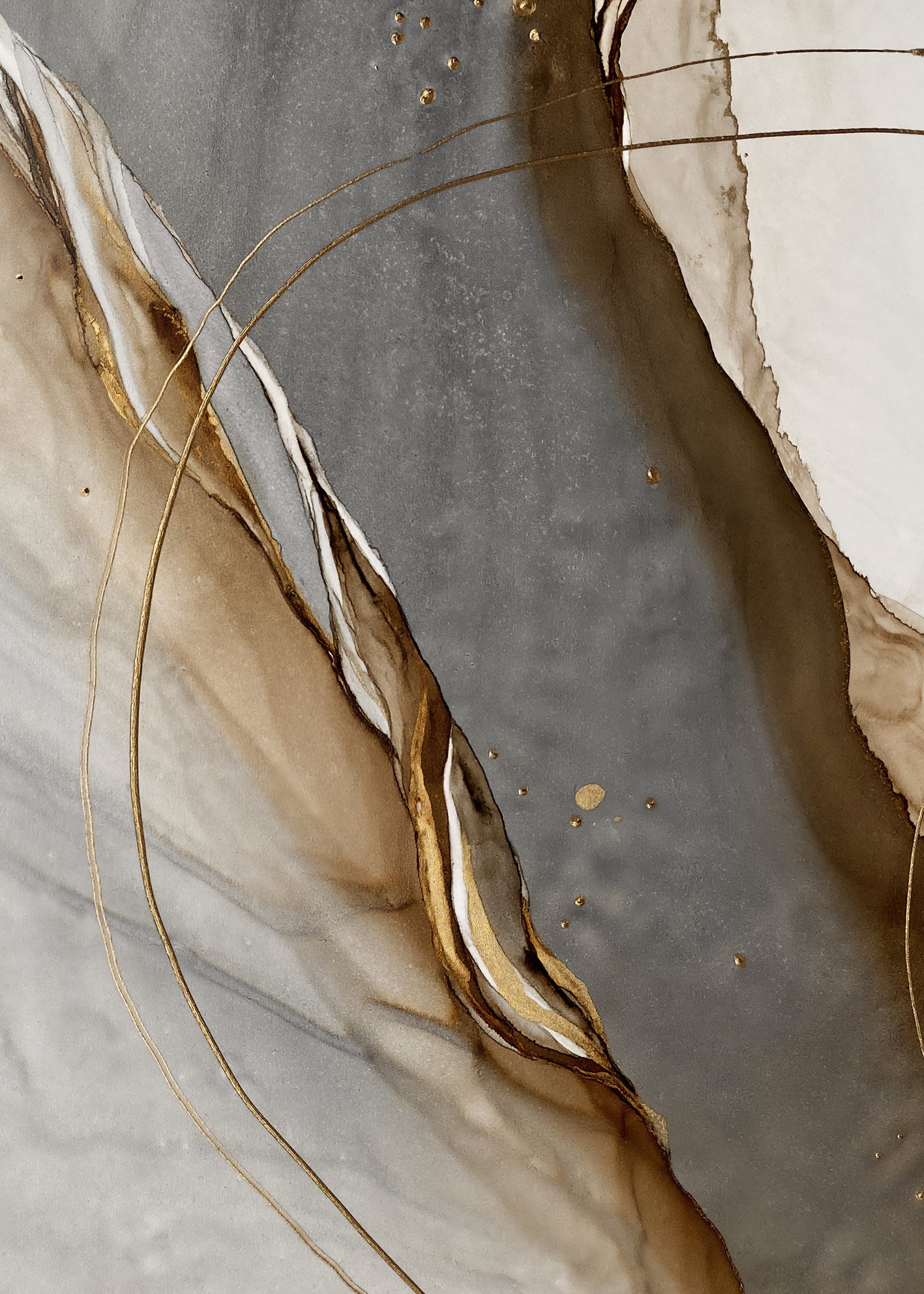 Canvastavla - Golden Seams No1 (45x60)
