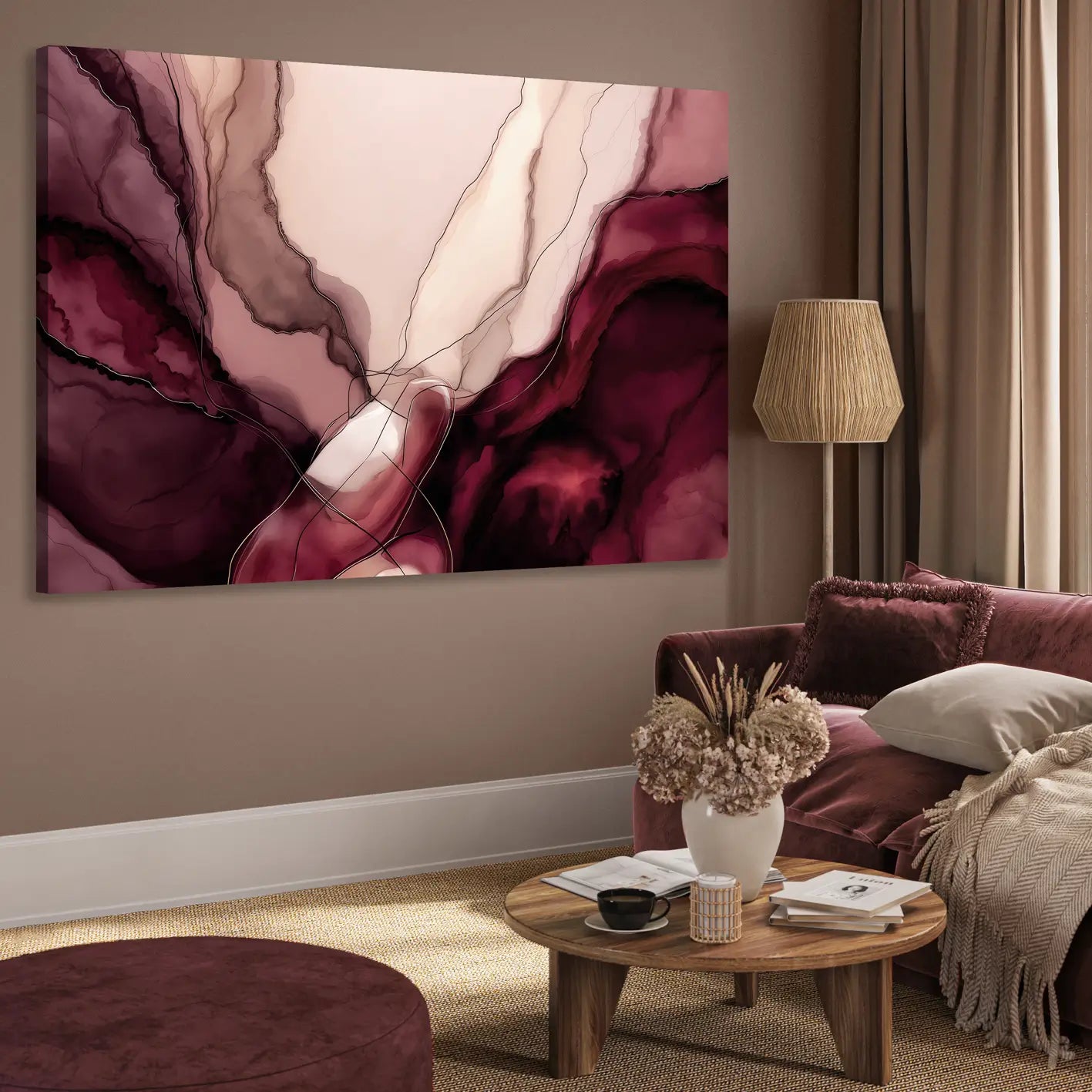 Ljuddämpande tavla - Liquid Red