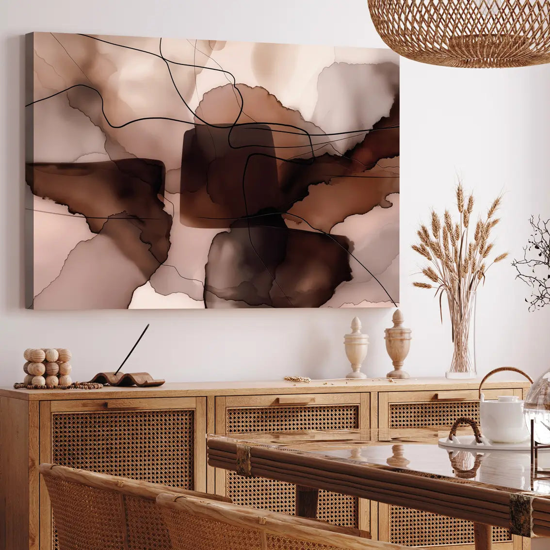 Ljuddämpande tavla - Abstract in Brown