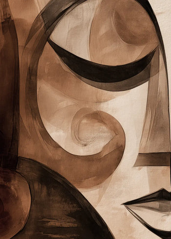 Ljuddämpande tavla  - Abstract Brown Portrait