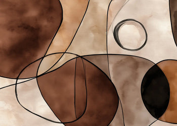 Ljuddämpande tavla - Circles in Brown