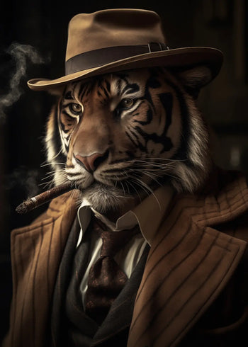 Ljuddämpande tavla - Tiger with Hat