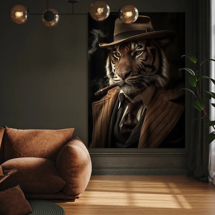 Ljuddämpande tavla - Tiger with Hat