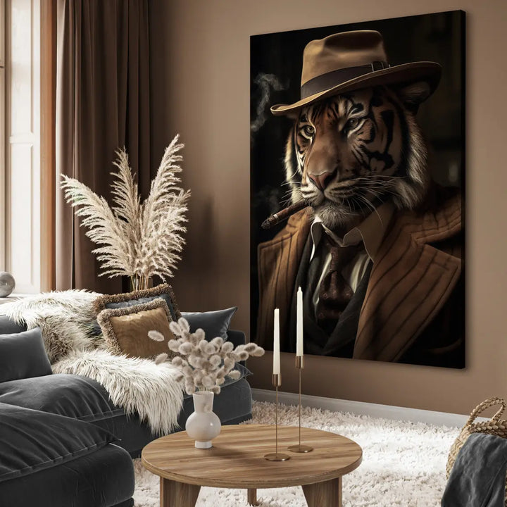 Ljuddämpande tavla - Tiger with Hat