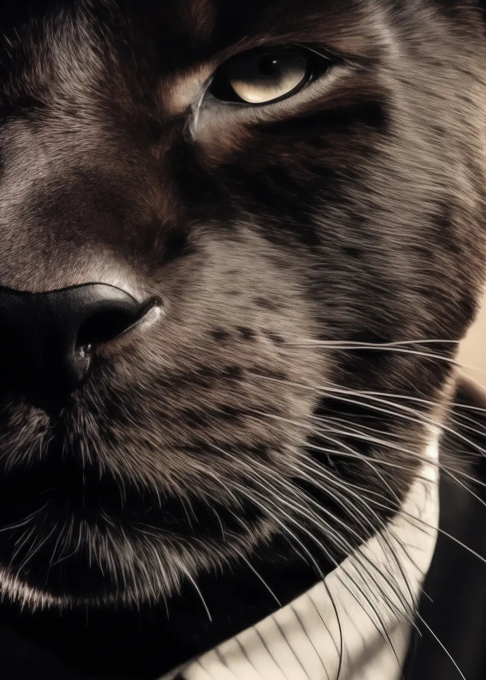 Ljuddämpande tavla - Panther in Suit