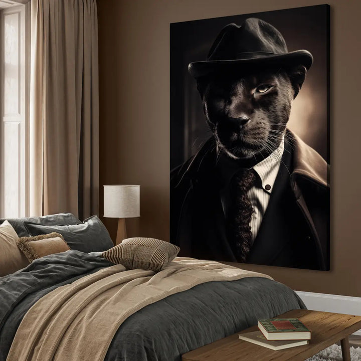 Ljuddämpande tavla - Panther in Suit