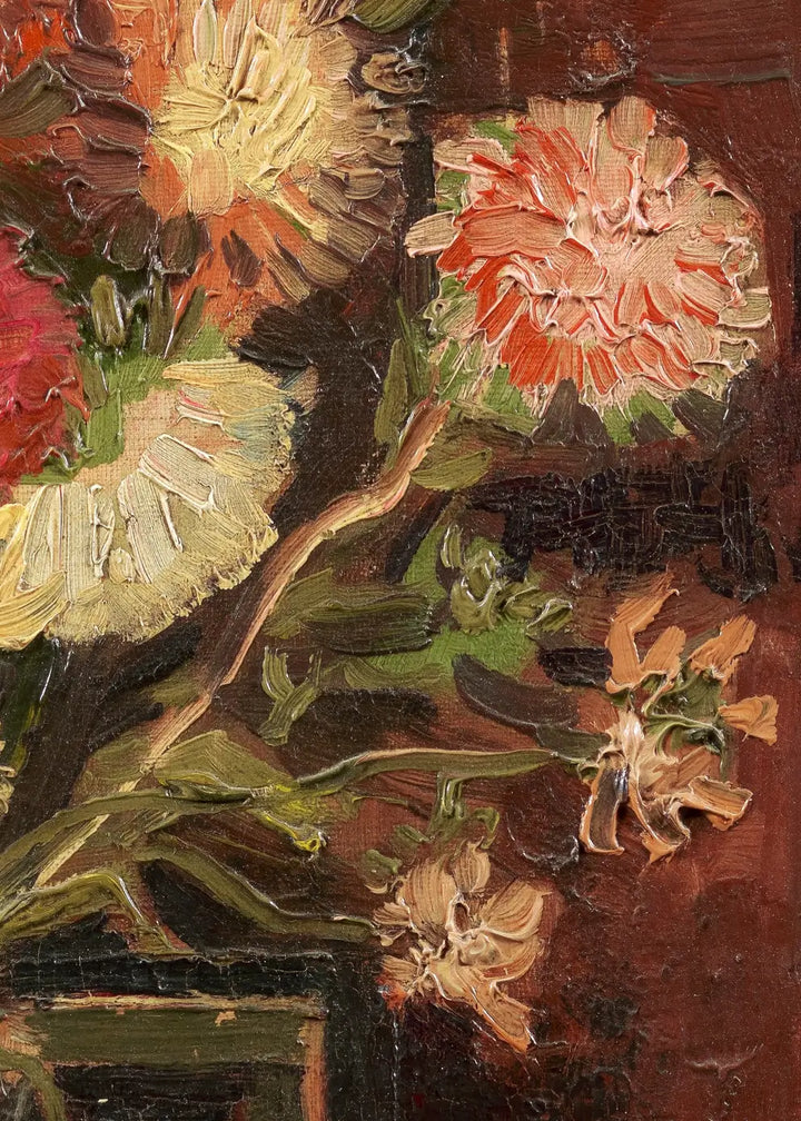 Ljuddämpande tavla - Vase with Chinese Asters and Gladioli