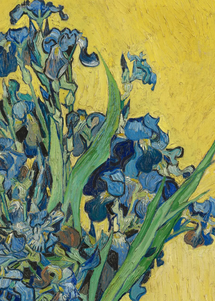 Ljuddämpande tavla - Vase with Irises Against a Yellow Background  