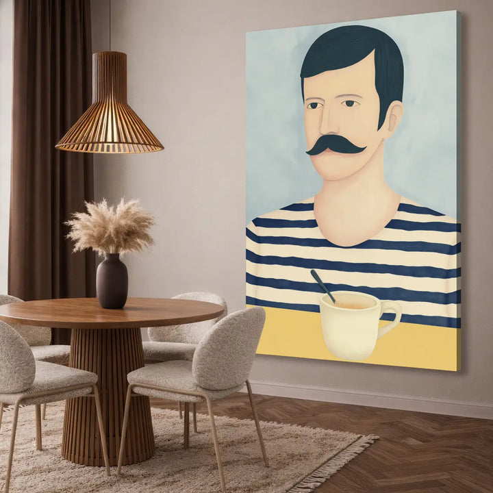 Ljuddämpande tavla - Striped Man Portrait