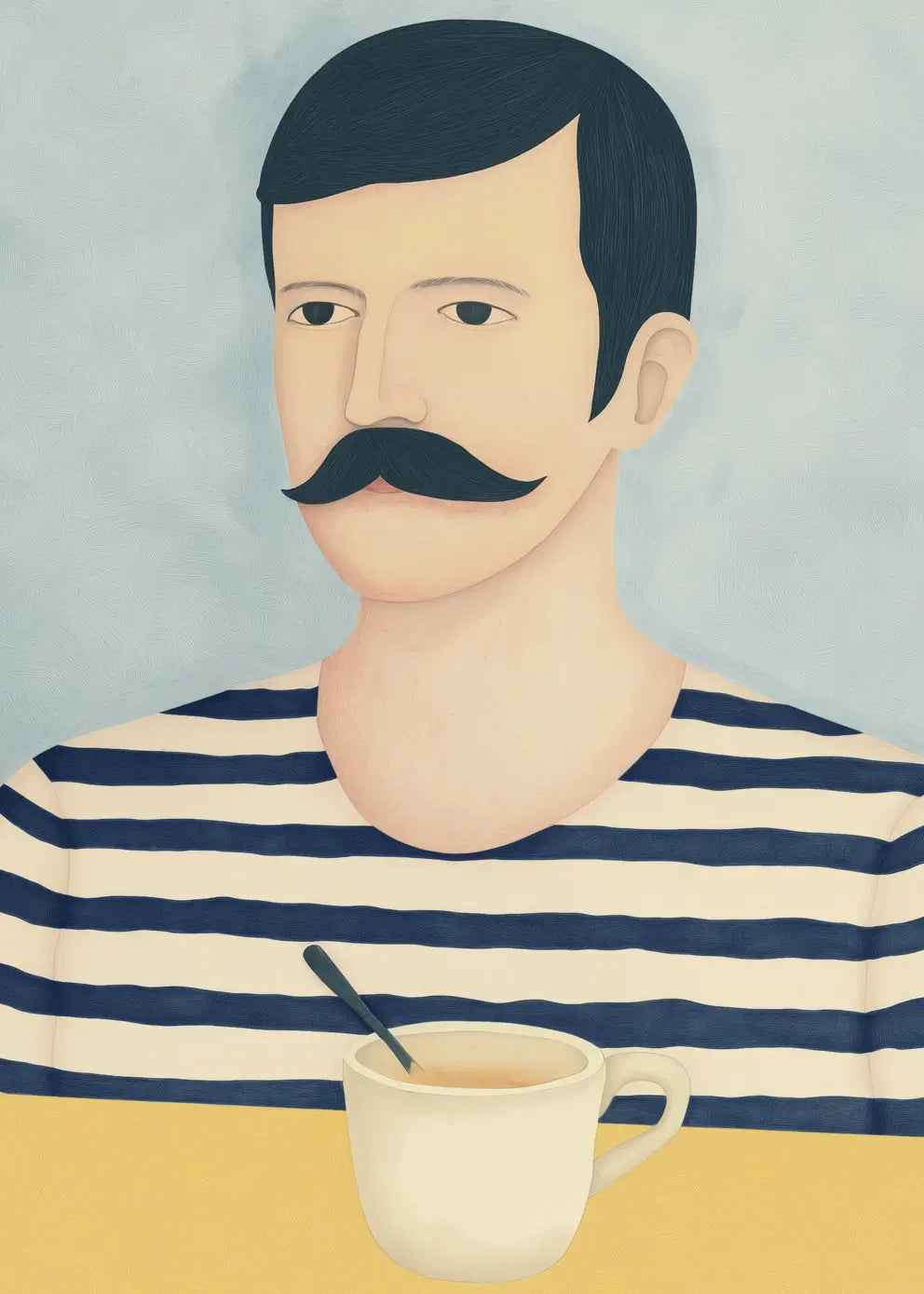 Ljuddämpande tavla - Striped Man Portrait