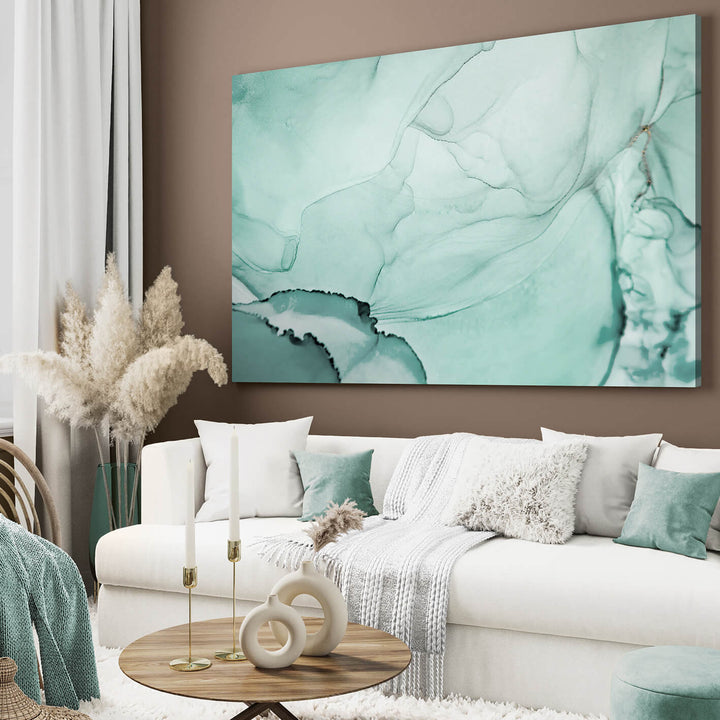 Ljuddämpande tavla - Mint marble