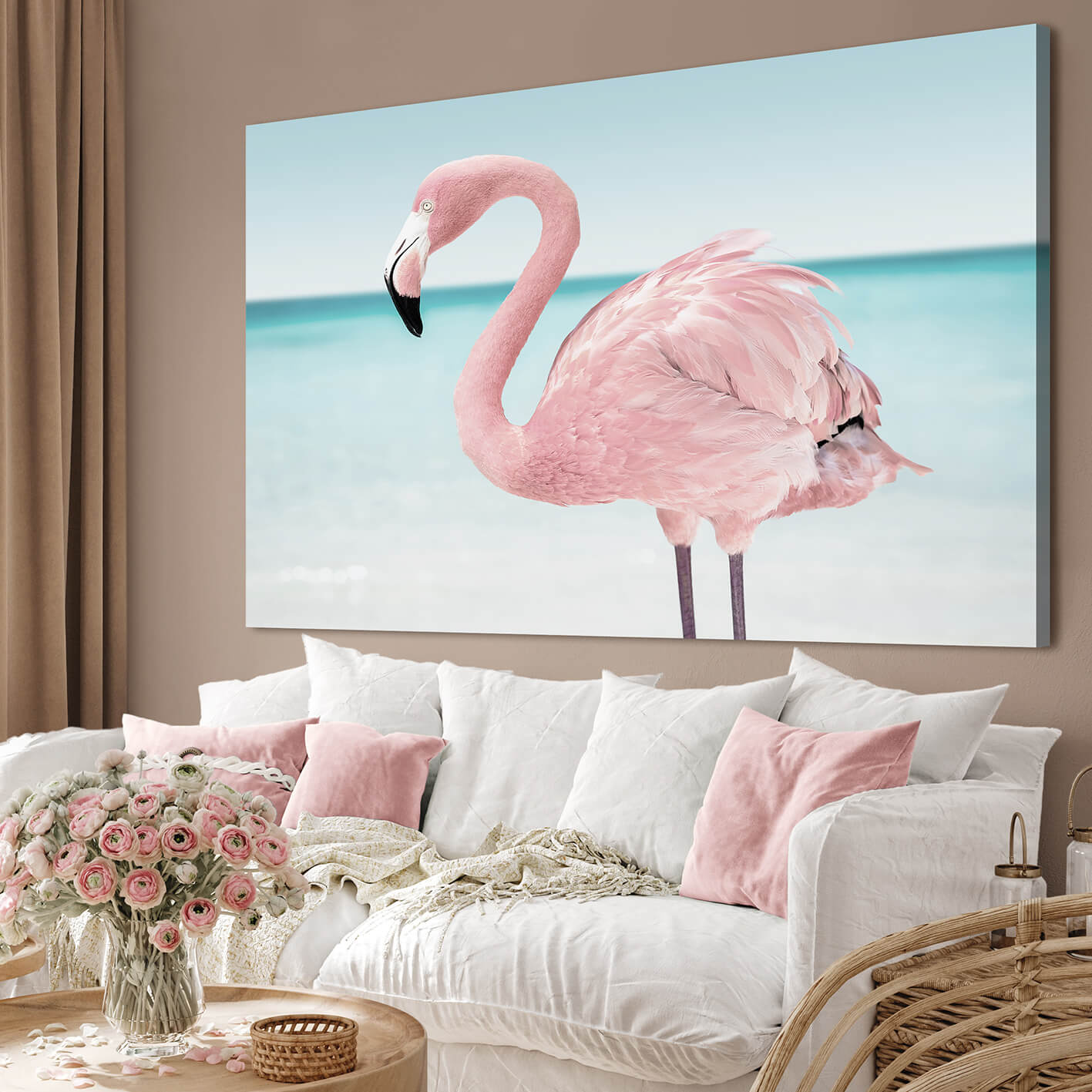 Canvastavla - Pink flamingo