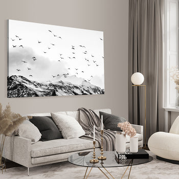 Canvastavla - Mountains & Birds