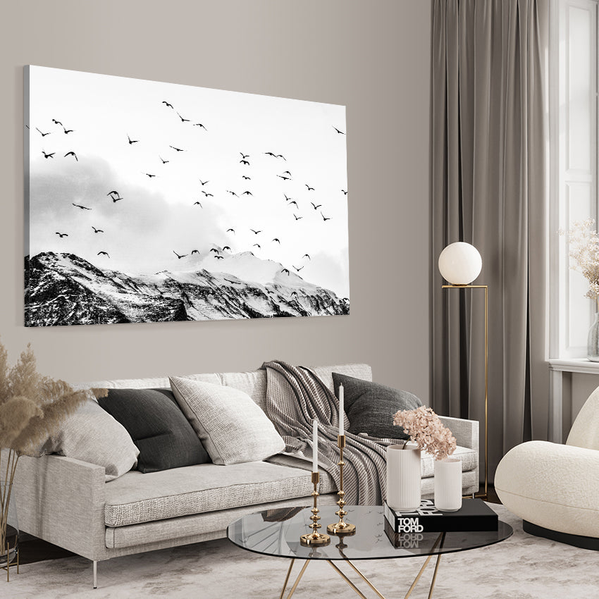 Canvastavla - Mountains & Birds