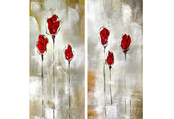 Abstrakt Oljemålning - Red Roses