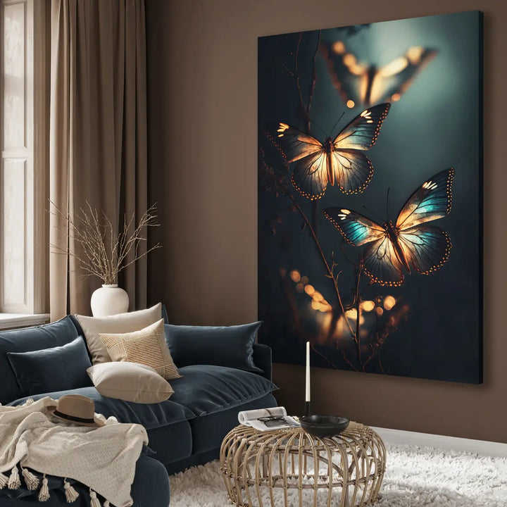 Obraz na płótnie - Butterflies at Night