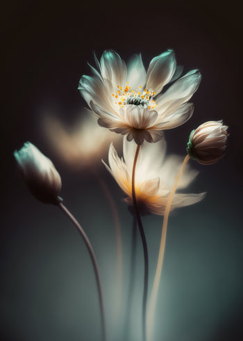Canvastavla - White Flowers