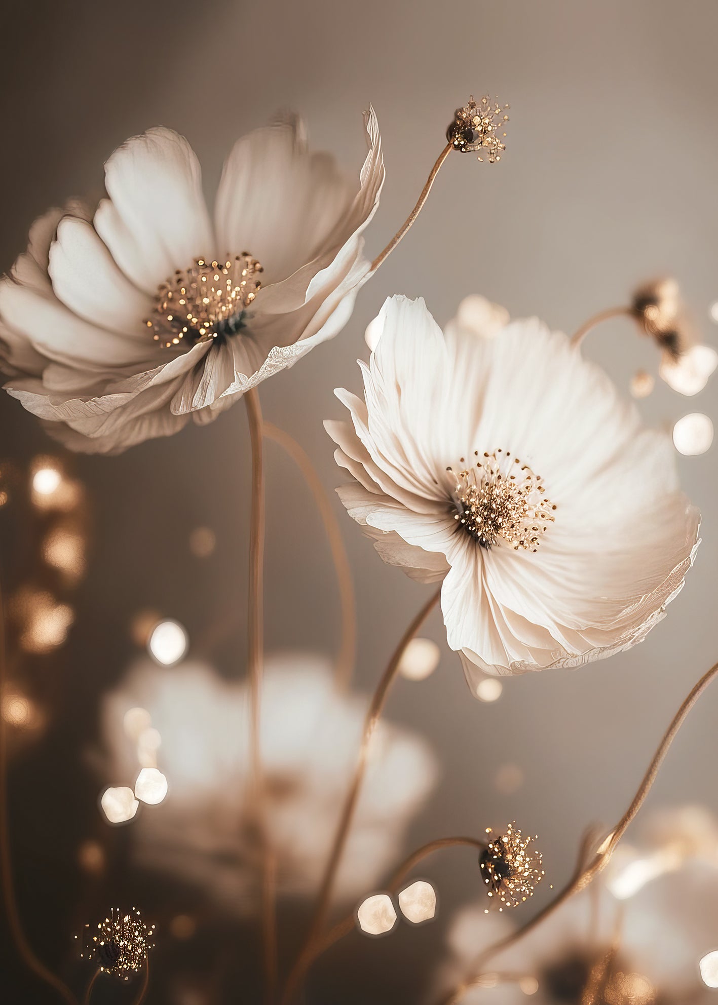 Canvastavla - Beigeblossom