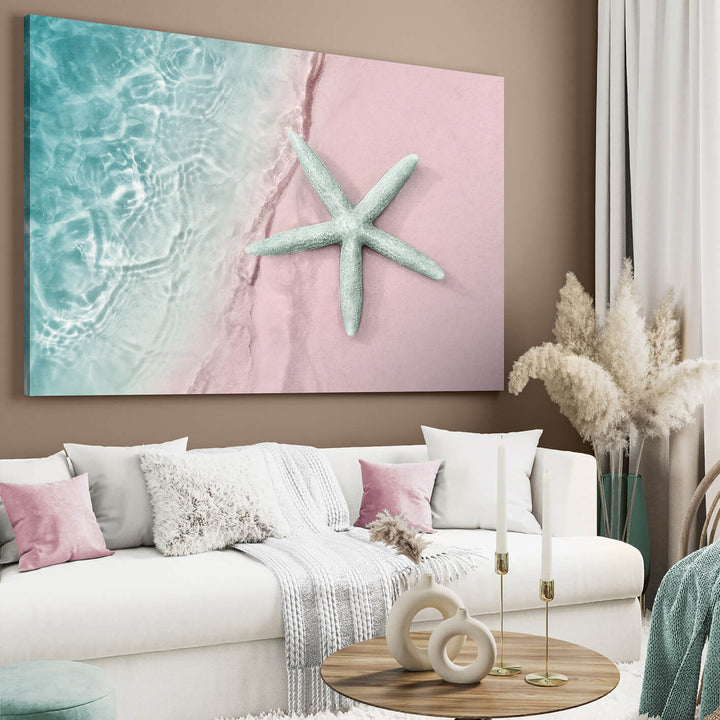 Canvastavla - Turquoise starfish