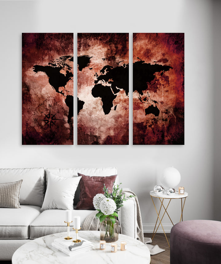Canvastavla - The world map