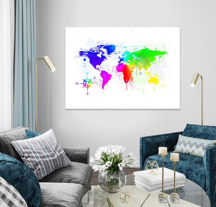 Canvastavla - Colorful World Map