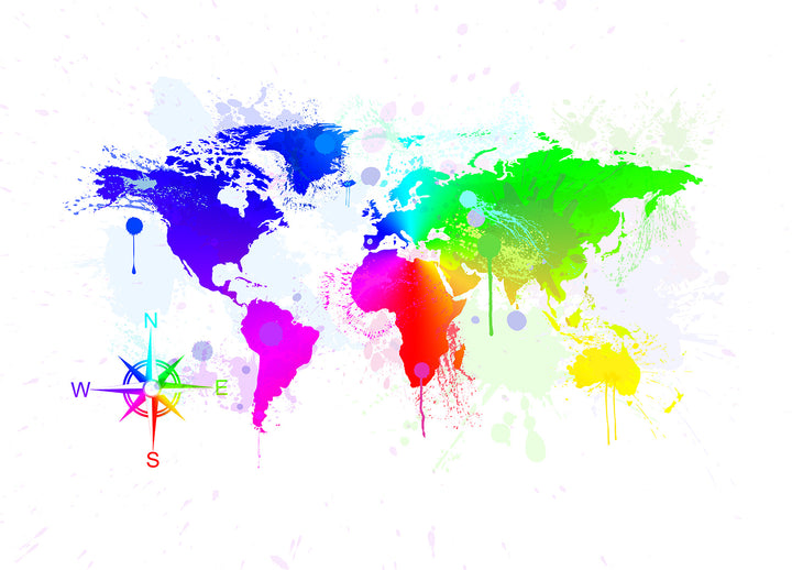 Canvastavla - Colorful World Map