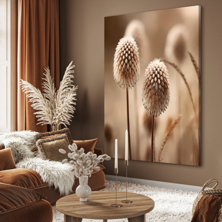 Ljuddämpande tavla - Beige Botanics