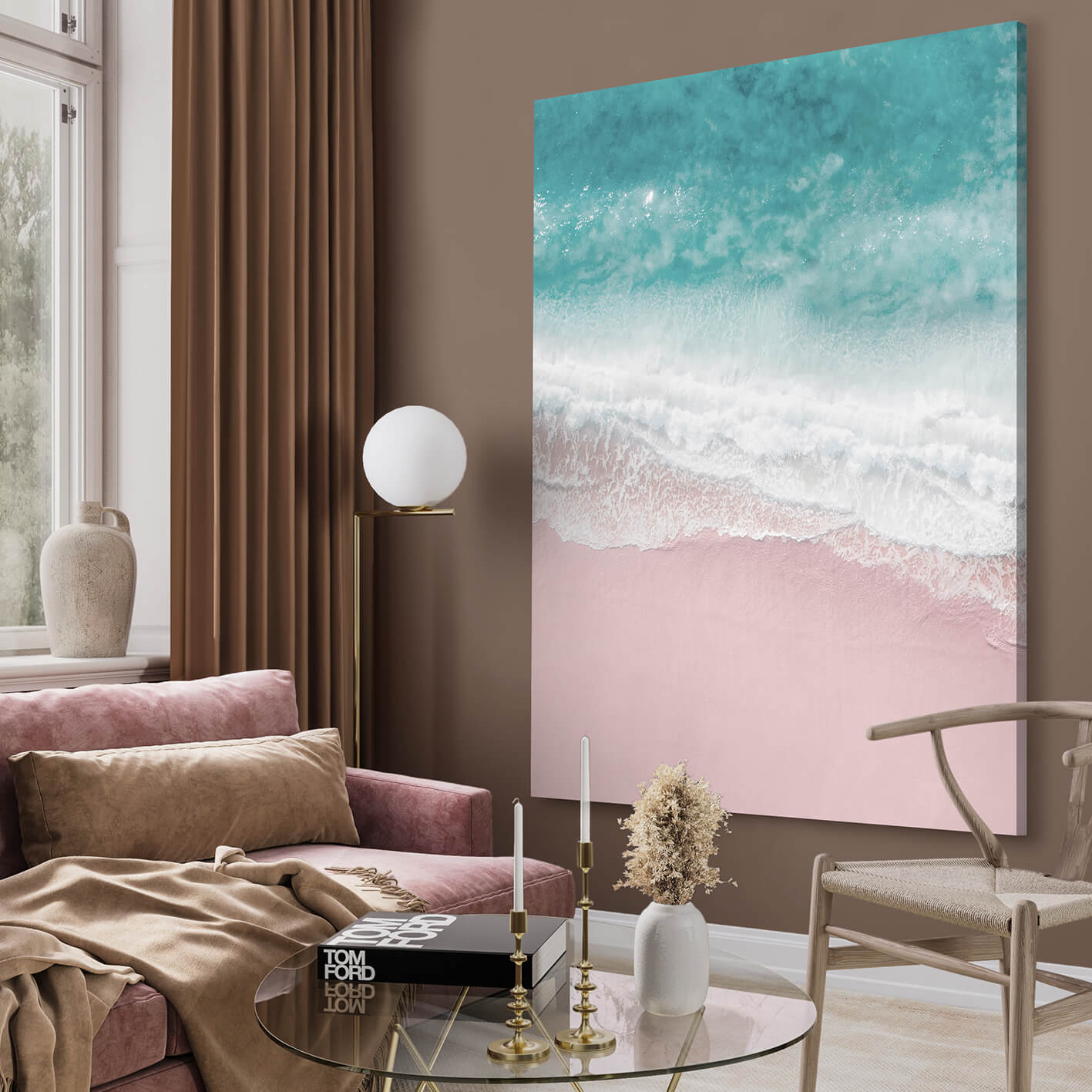 Canvastavla - Pink sand beach